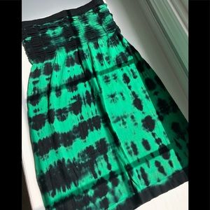 Black & Green Tie Die Beach Cover Summer Dress